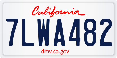 CA license plate 7LWA482