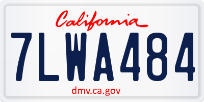 CA license plate 7LWA484