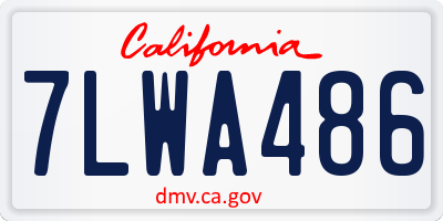 CA license plate 7LWA486
