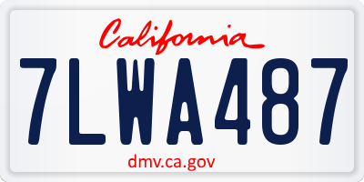CA license plate 7LWA487