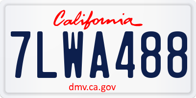 CA license plate 7LWA488