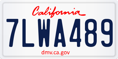 CA license plate 7LWA489