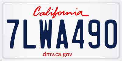 CA license plate 7LWA490