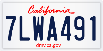 CA license plate 7LWA491