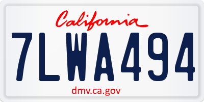 CA license plate 7LWA494