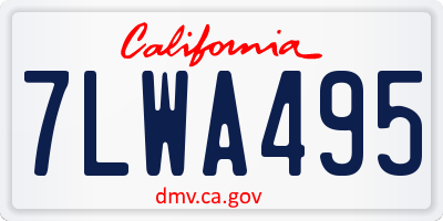 CA license plate 7LWA495