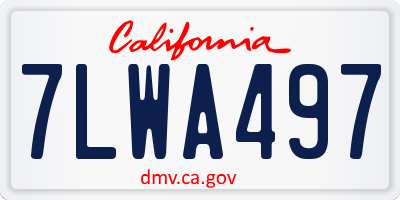 CA license plate 7LWA497