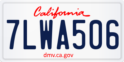 CA license plate 7LWA506