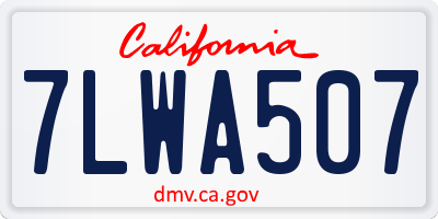 CA license plate 7LWA507