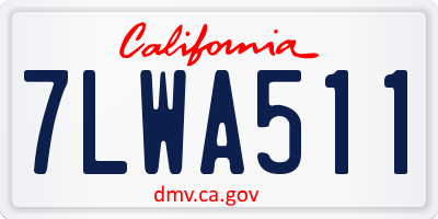 CA license plate 7LWA511