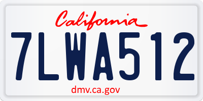 CA license plate 7LWA512
