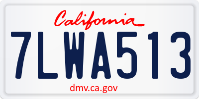 CA license plate 7LWA513