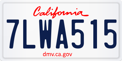 CA license plate 7LWA515