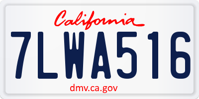 CA license plate 7LWA516