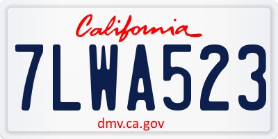 CA license plate 7LWA523