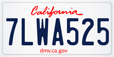 CA license plate 7LWA525