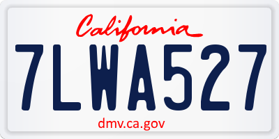 CA license plate 7LWA527