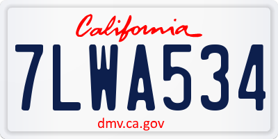 CA license plate 7LWA534