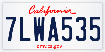 CA license plate 7LWA535