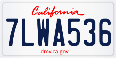CA license plate 7LWA536