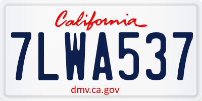 CA license plate 7LWA537