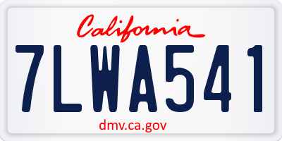CA license plate 7LWA541