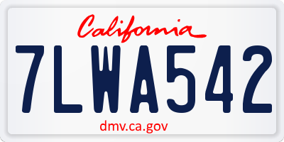 CA license plate 7LWA542