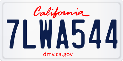CA license plate 7LWA544