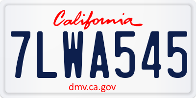 CA license plate 7LWA545