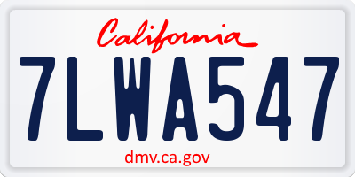 CA license plate 7LWA547