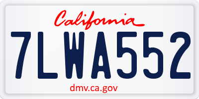 CA license plate 7LWA552