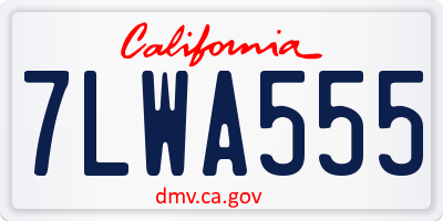 CA license plate 7LWA555