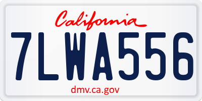 CA license plate 7LWA556