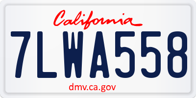 CA license plate 7LWA558