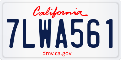 CA license plate 7LWA561