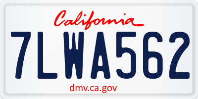 CA license plate 7LWA562