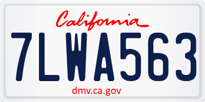 CA license plate 7LWA563