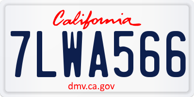 CA license plate 7LWA566