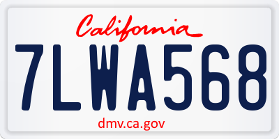 CA license plate 7LWA568