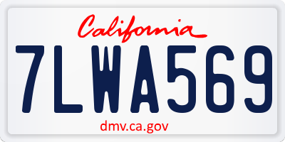 CA license plate 7LWA569
