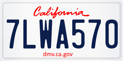 CA license plate 7LWA570