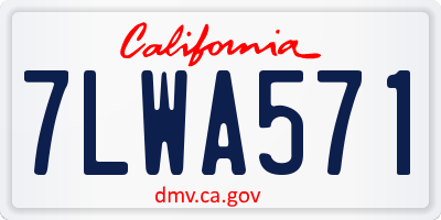 CA license plate 7LWA571