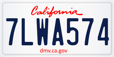 CA license plate 7LWA574