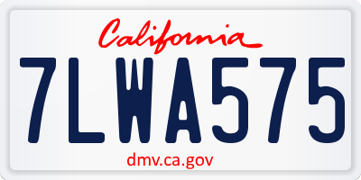 CA license plate 7LWA575