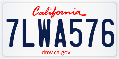 CA license plate 7LWA576