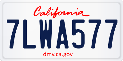 CA license plate 7LWA577