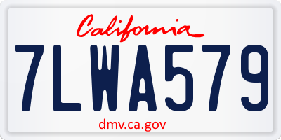 CA license plate 7LWA579