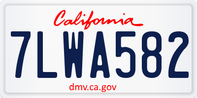 CA license plate 7LWA582