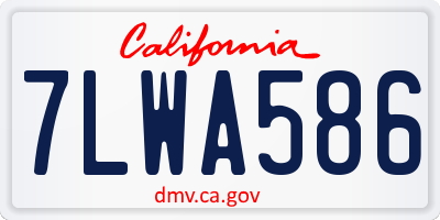 CA license plate 7LWA586