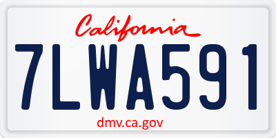 CA license plate 7LWA591